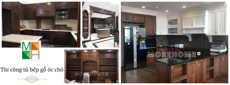 Sản phẩm tủ bếp gỗ óc chó đẹp đang là mẫu tủ bếp được nhiều khách quan tâm , và đang có chỗ đừng trong giới thiết kế, thi công nội thất.